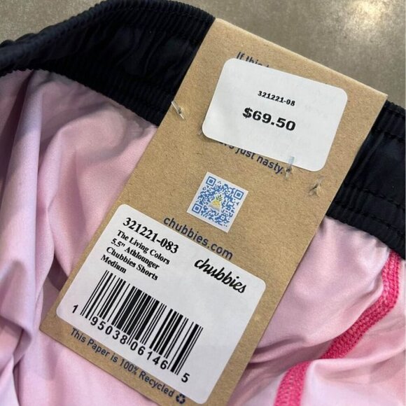 Chubbies Men's Black Swim Trunks with Blue and Pink Accents - Picture 8 of 9